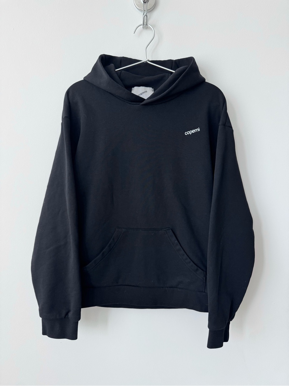 Coperni Black Small Horns Hoodie with Subtle Logo - Oversized Fit - Size Small